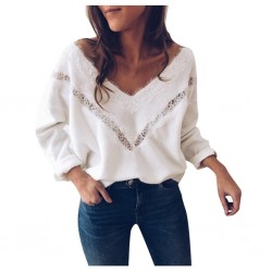 Loose jumper - blusa elegante com rendas