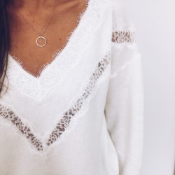 Loose jumper - blusa elegante com rendas