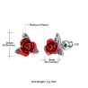 Gold stud earrings with red roseEarrings