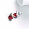 Gold stud earrings with red roseEarrings