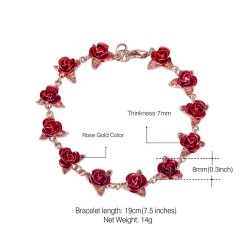 Gold & silver bracelet with red rosesBracelets