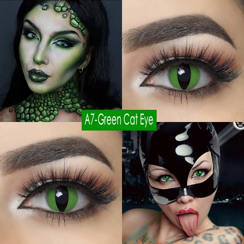olho de gato de Halloween - lentes de contato