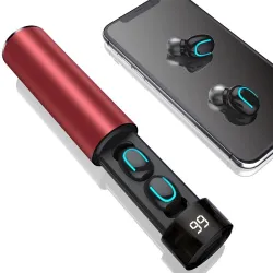 Q67 TWS sem fio earbuds - estéreo 3D - Bluetooth 5 - microfone - impermeável - auto emparelhamento headset