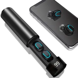 Q67 TWS sem fio earbuds - estéreo 3D - Bluetooth 5 - microfone - impermeável - auto emparelhamento headset