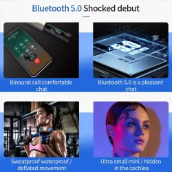 Q67 TWS wireless earbuds - 3D stereo - Bluetooth 5 - microphone - waterproof - auto pairing headsetEar- & Headphones