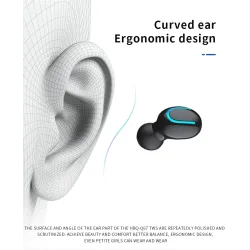 Q67 TWS sem fio earbuds - estéreo 3D - Bluetooth 5 - microfone - impermeável - auto emparelhamento headset