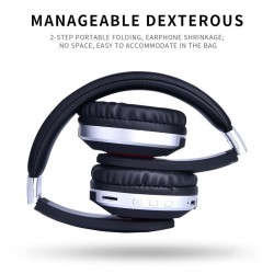 Auscultadores sem fio MH7 - fone de ouvido Bluetooth - dobrável - microfone - cartão TF