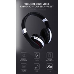 Auscultadores sem fio MH7 - fone de ouvido Bluetooth - dobrável - microfone - cartão TF