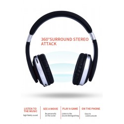 Auscultadores sem fio MH7 - fone de ouvido Bluetooth - dobrável - microfone - cartão TF