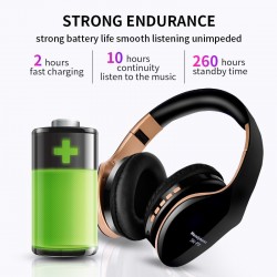Auscultadores Bluetooth sem fio - cancelamento de ruído - dobrável - baixo estéreo - auriculares ajustáveis com microfone