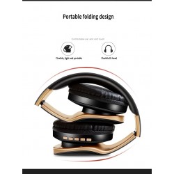 Auscultadores Bluetooth sem fio - cancelamento de ruído - dobrável - baixo estéreo - auriculares ajustáveis com microfone