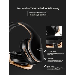 Auscultadores Bluetooth sem fio - cancelamento de ruído - dobrável - baixo estéreo - auriculares ajustáveis com microfone