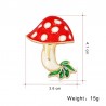 Red enamel mushroom crystal broochBrooches
