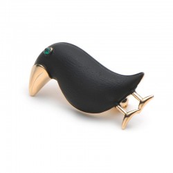 Broche elegante com corvo preto