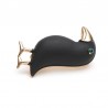 Broche elegante com corvo preto
