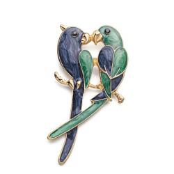 papagaios duplos - broche elegante