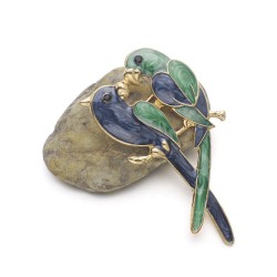 papagaios duplos - broche elegante