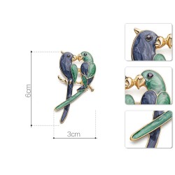 papagaios duplos - broche elegante