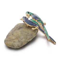 papagaios duplos - broche elegante