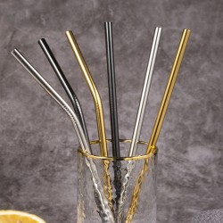 Reutilizável - palhas de beber de aço inoxidável - conjunto com saco