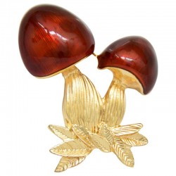 esmalte vermelho - cogumelo - broche