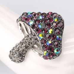 Cogumelo com cristais coloridos - broche