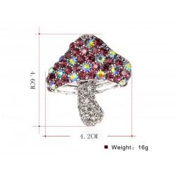 Cogumelo com cristais coloridos - broche
