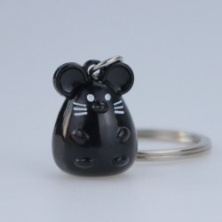 Metal keychain with a mouseKeyrings