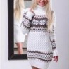 Inverno camisola longa - mini vestido com decote