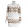 Inverno camisola longa - mini vestido com decote
