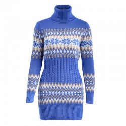 Inverno camisola longa - mini vestido com decote