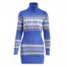 Inverno camisola longa - mini vestido com decote