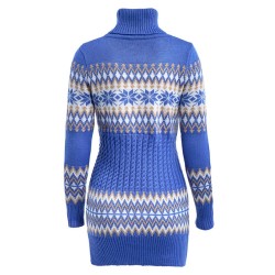 Inverno camisola longa - mini vestido com decote