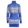 Inverno camisola longa - mini vestido com decote