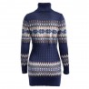 Inverno camisola longa - mini vestido com decote