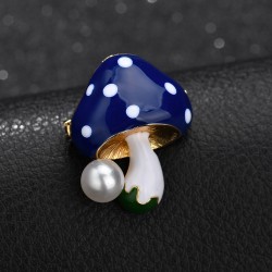 Cogumelo com pérola - broche elegante