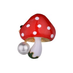 Cogumelo com pérola - broche elegante