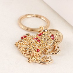 Crystal lucky frog with coin - keychainKeyrings