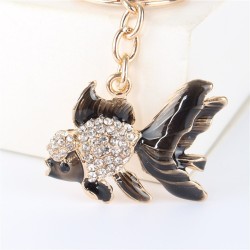 Cristal com peixe dourado - chaveiro