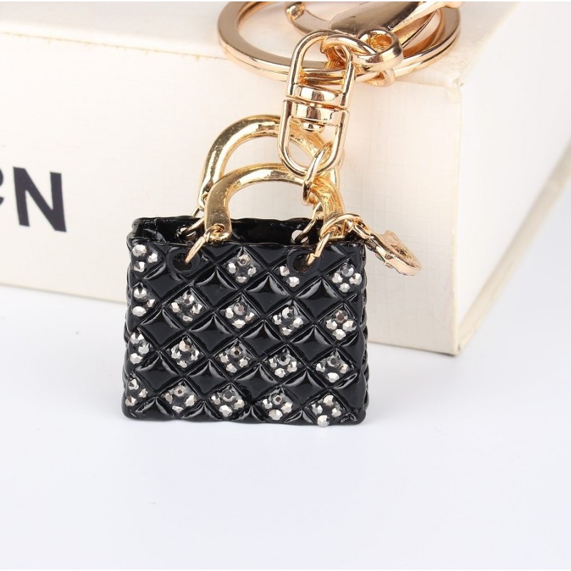 Bolsa preta de cristal - chaveiro