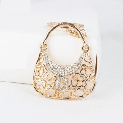Bolsa de cristal com letra D - chaveiro