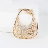 Bolsa de cristal com letra D - chaveiro
