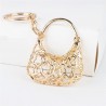 Bolsa de cristal com letra D - chaveiro