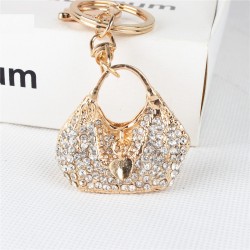 Crystal handbag with a heart - keychainKeyrings