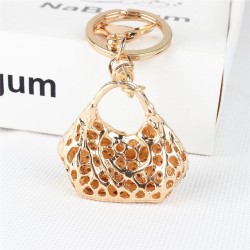 Crystal handbag with a heart - keychainKeyrings