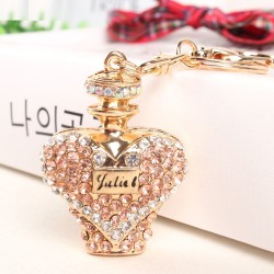 Garrafa de perfume de cristal de ouro - chaveiro