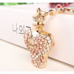 Garrafa de perfume de cristal de ouro - chaveiro