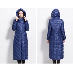 Inverno impermeável casaco longo - jaqueta para baixo com capuz - mais tamanho
