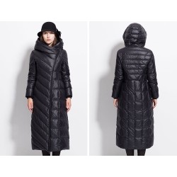 Inverno impermeável casaco longo - jaqueta para baixo com capuz - mais tamanho