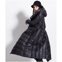 Inverno impermeável casaco longo - jaqueta para baixo com capuz - mais tamanho